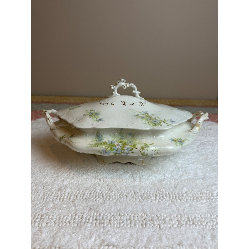 Johnson Bros Victorian‎ Floral Tureen Royal Semi Porcelain Large Antique